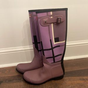 Hunter plaid rain boots